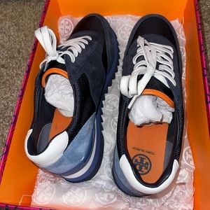 TORY BURCH SUEDE BLUE SNEAKERS SIZE 8